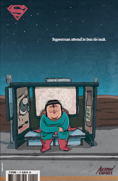 Superman attend le bus de nuit par Terreur Graphique